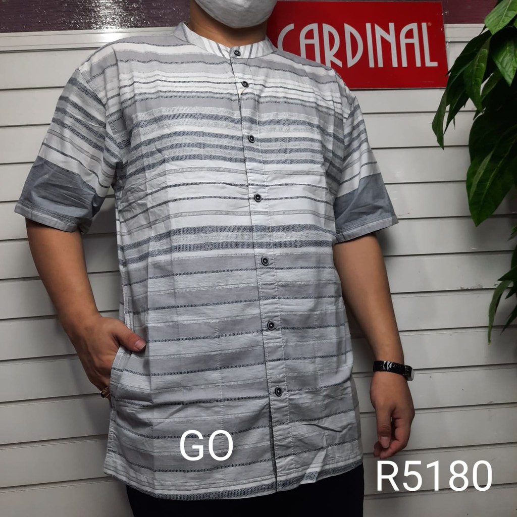 gof 2XL-4XL BIG SIZE CARDINAL KEMEJA KOKO Taqwa Pakaian Pria Baju Muslim Jumbo Lengan Pendek