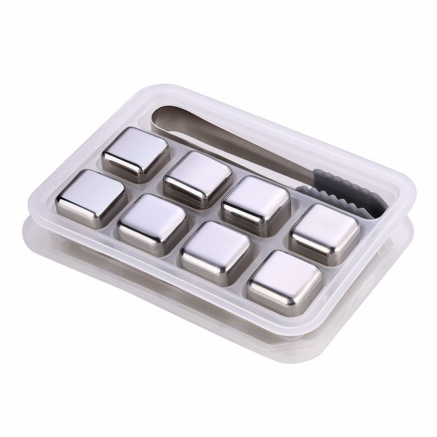 Es Batu Stainless Steel Reusable Ice Cube 4/6/8 PCS - W00043