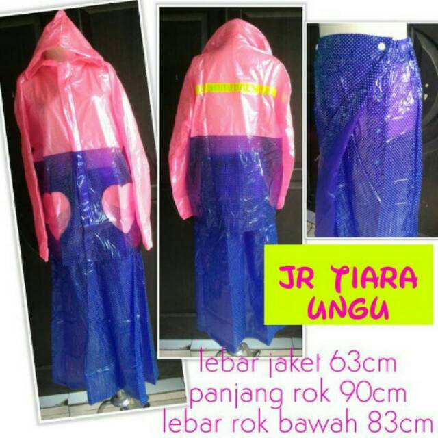 Jas hujan muslimah stelan jaket rok tiara