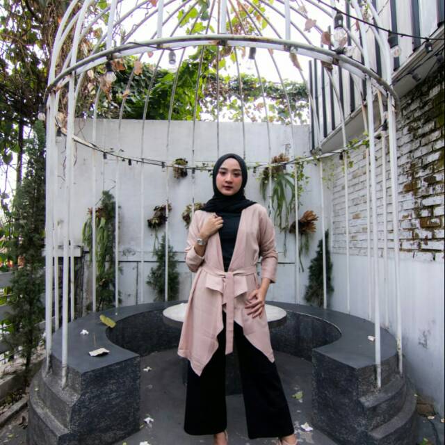 Outwear wanita / cardigan / warna coklat susu HELCIA OUTER