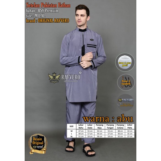 Setelan Baju Muslim Pakistan Fathan ORIGINAL RAFVERO