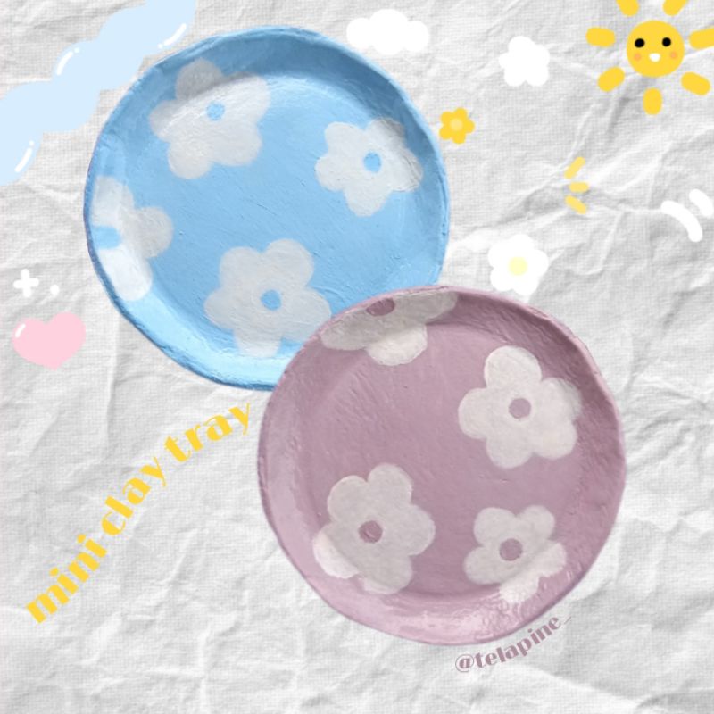 MINI CLAY TRAY / TRINKET DISH / CLAY TRAY AESTHETIC / COASTER  (BACA DESKRIPSI)