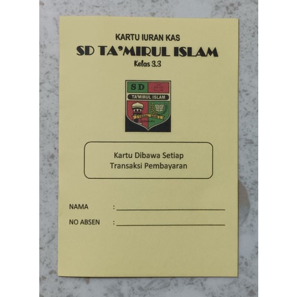 KARTU IURAN KAS KELAS
