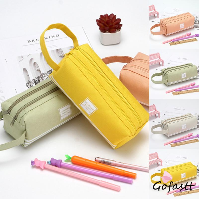 

Kotak Pensil Dan Stationery Dual Zipper / Dompet Pensil 2 Pouch / Kotak pensil bantal lucu-G