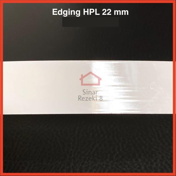 Edging HPL 22 mm PUTIH WHITE KILAP Glossy Pinggir Meja Solid taco PVC Best Seller