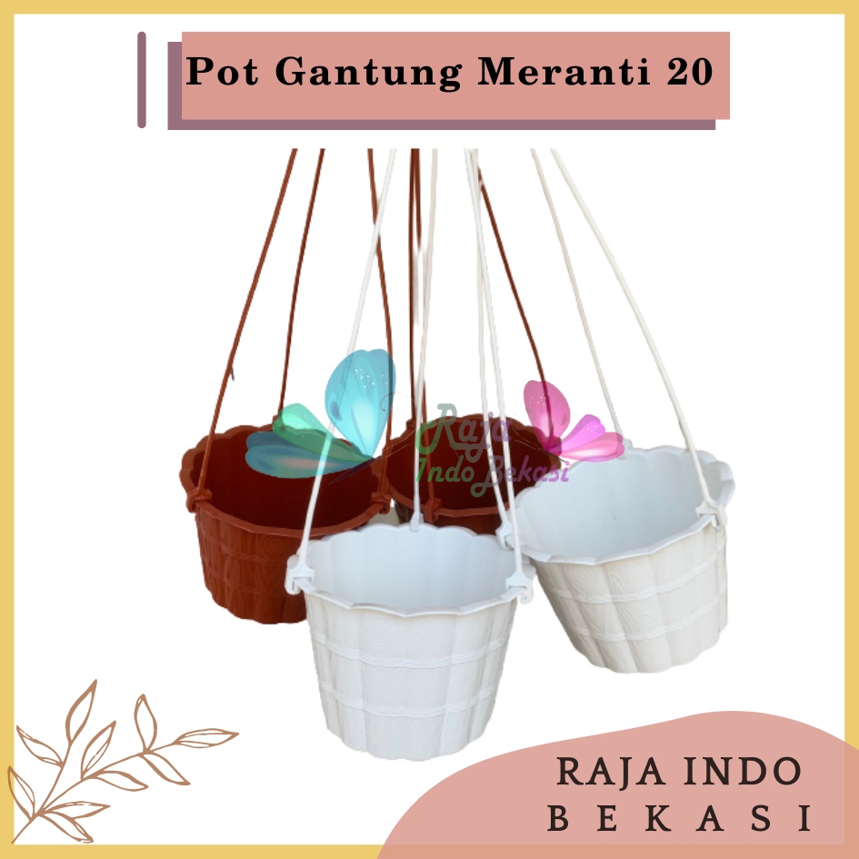 Pot Gantung Meranti 20 Putih Merah Bata Merah Coklat Terracota Terracotta Pot Bunga Gantung Motif Gentong Mirip Country Murah Termasuk Tali Pot Bunga Gantung Murah Grosir Unik Plastik Putih