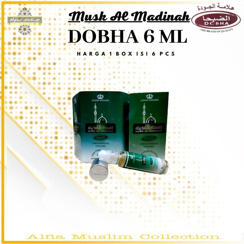 Parfum Dobha Musk madinah 6 Ml 1 bok isi 6 pcs