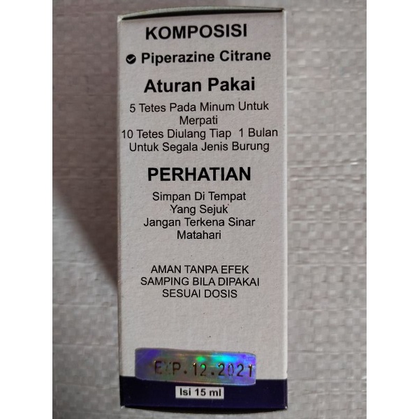 ALAMI BIRD CARE OBAT CACING 15 ml - Memberantas Tuntas Penyakit Cacingan Pada Burung