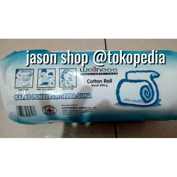terlaris Kapas Wellness 500 gram/Cotton Roll Wellness 500 gram/kapas wellness murah