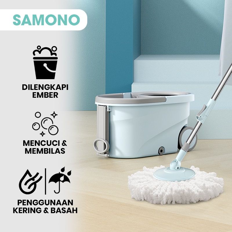 Samono SCM012 Alat Pel Ember Spin Mop All in One