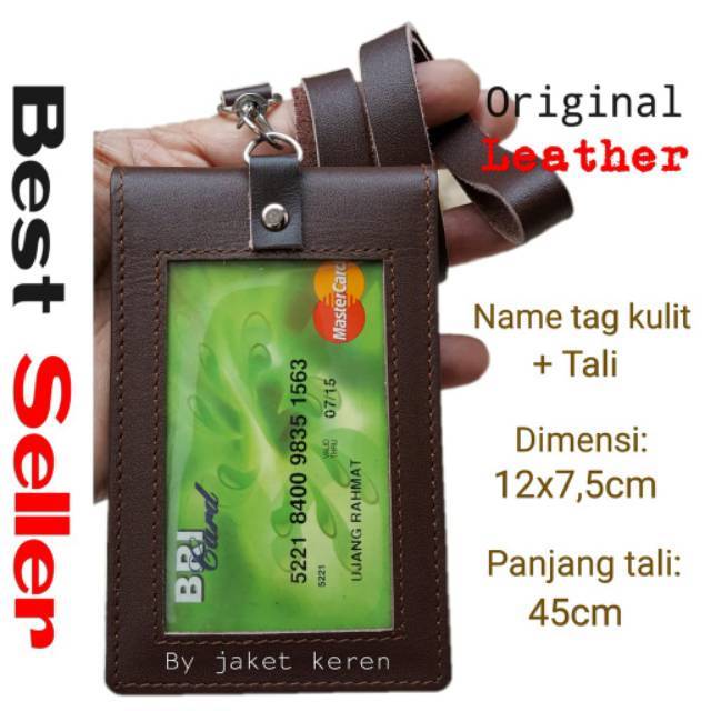 Name tag kulit asli