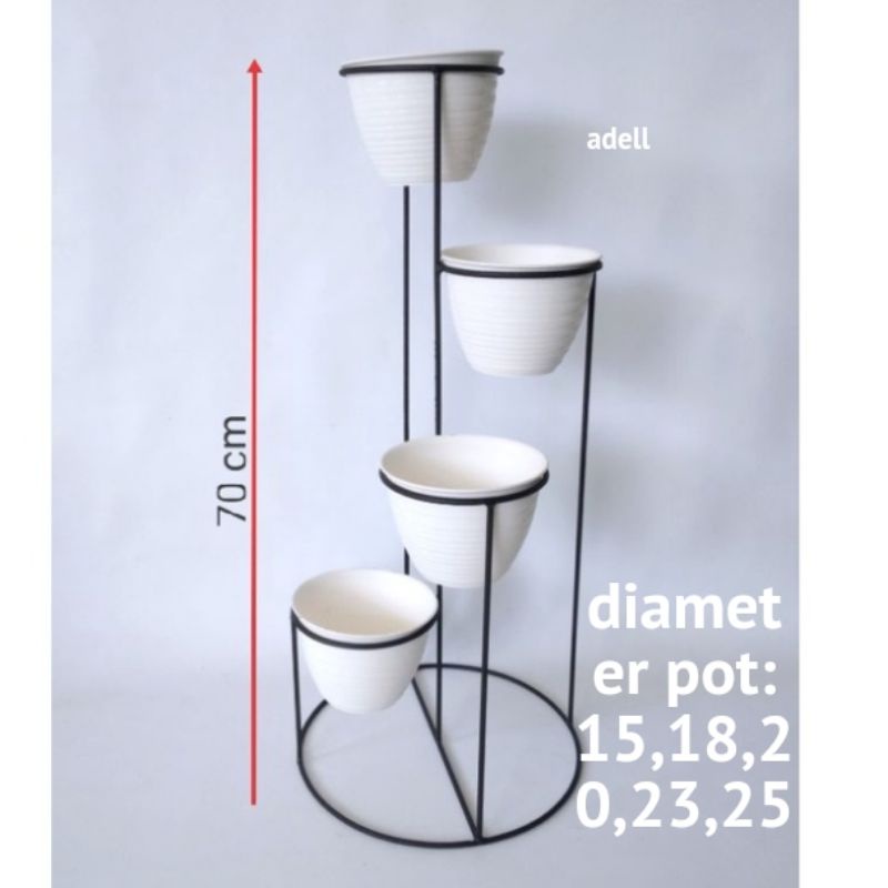 standing pot 4in1 rak bunga besi standing pot susun