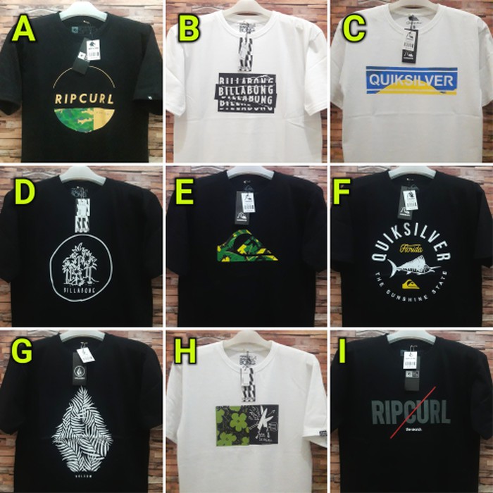 Kaos Surfing BM Berhologram Original Quiksilver DC Vans Volcom Ripcurl