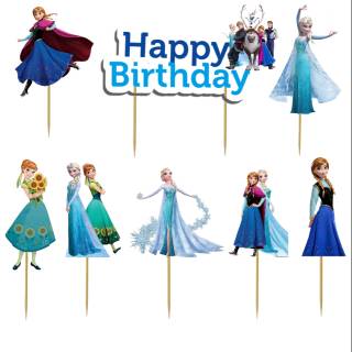 Topper Cake/Cupcake, Hiasan Kue Ulang Tahun, Motif Frozen | Shopee