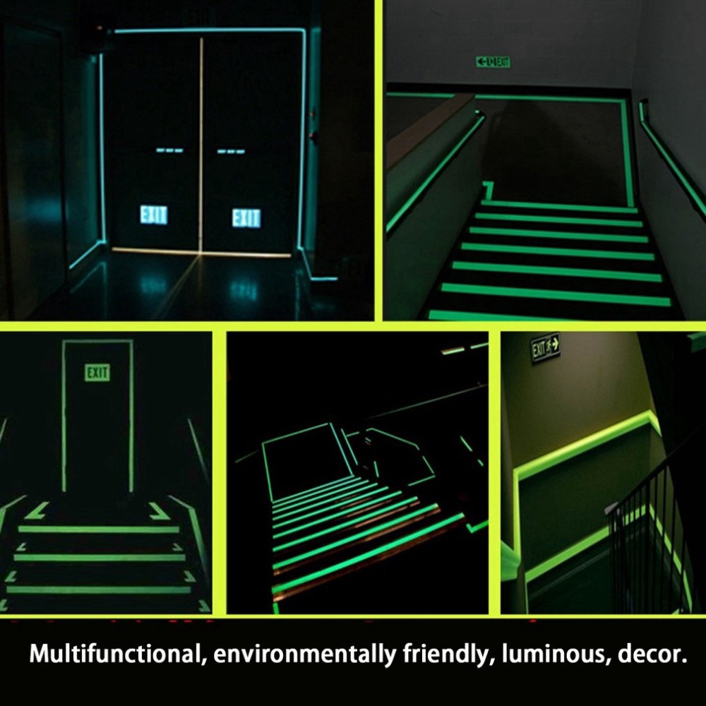 Reflective Self-adhesive Sticker,Luminous Glow In the Dark Safety Warning Tape,Fluorescent Stickers