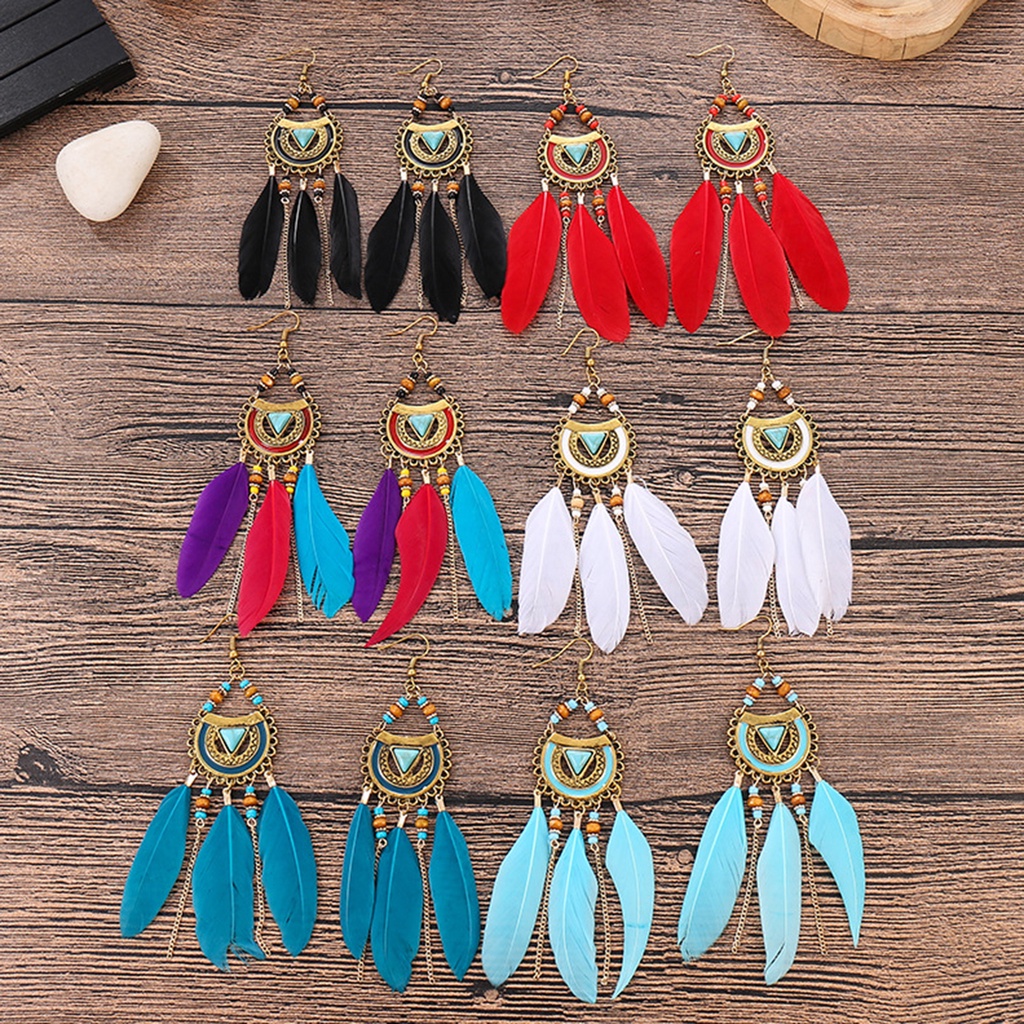 Hu Hu Hu Hu Hu Alat Bantu Pasang Kacamata♡ 1 Pasang Anting Kait Gantung Wanita Desain Bulu Sintetis Gaya Bohemianetnik Untuk Prom