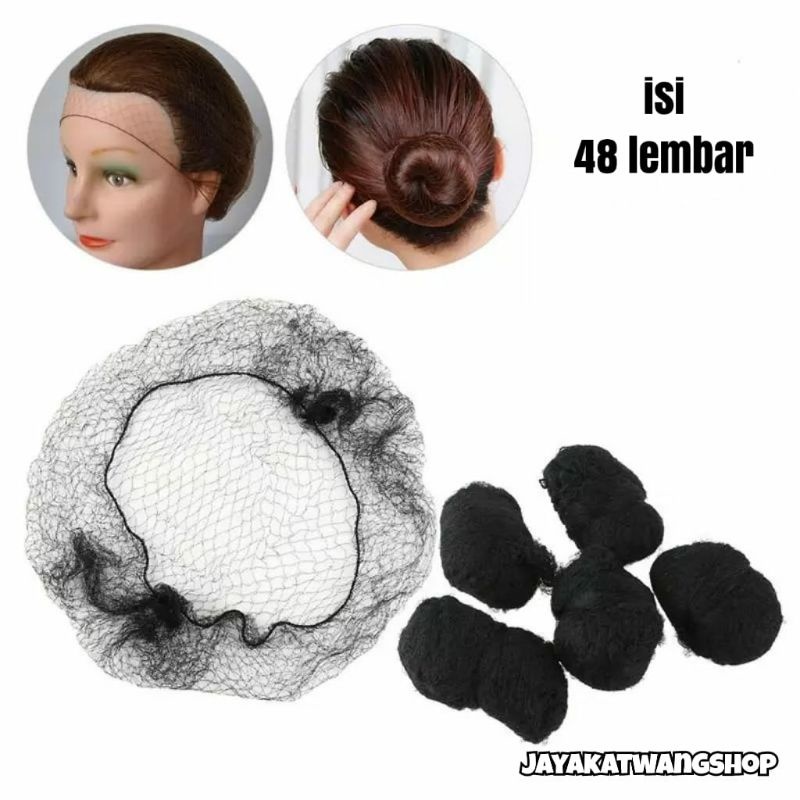 ISI 48PCS - HAIRNET Sanggul | Jaring Rambut Hair Net 1 Piring