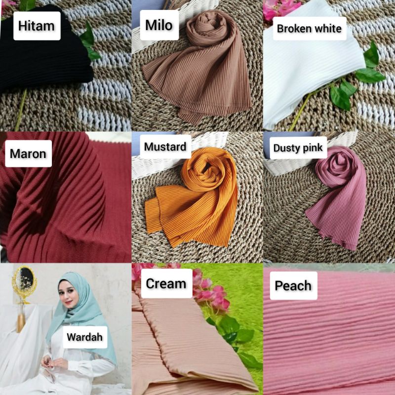 Pashmina Plisket full / Pasmina full Plisket diamond lidi pleated full 75x180 vayaon hijab