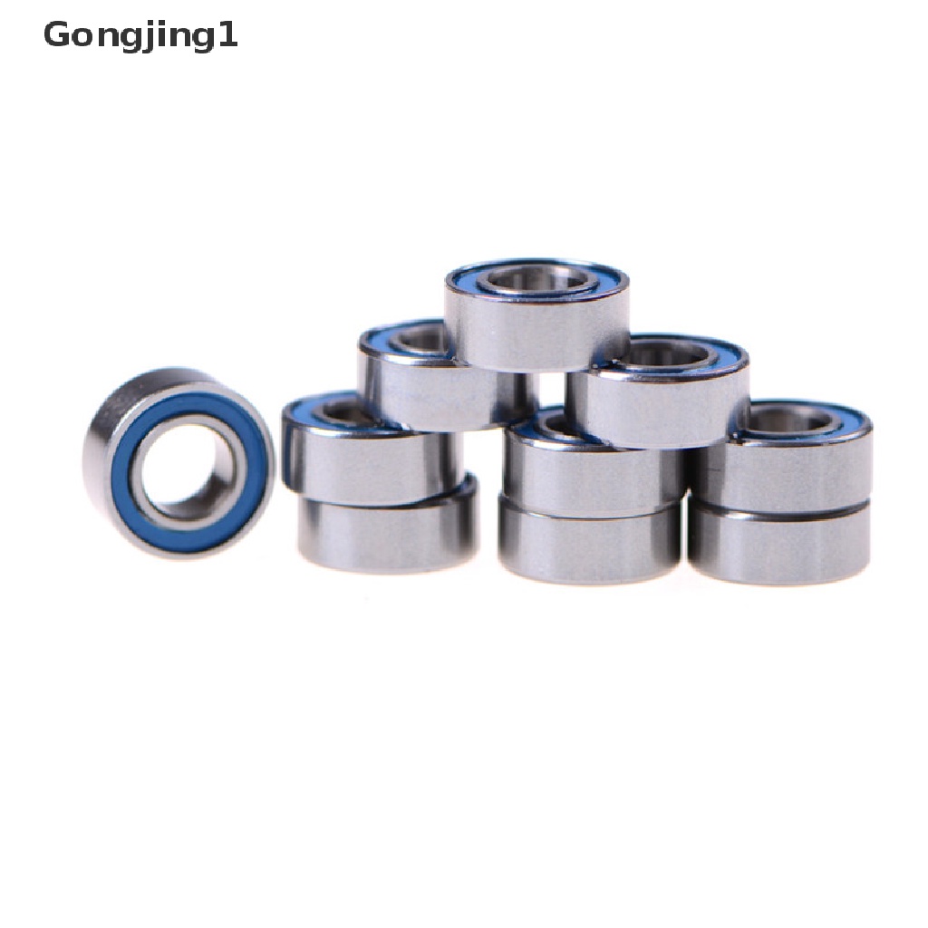 Gongjing1 10pcs MR105-2RS Bearing Miniatur Dengan Segel Karet Warna Biru Ukuran 5x10 x 4mm