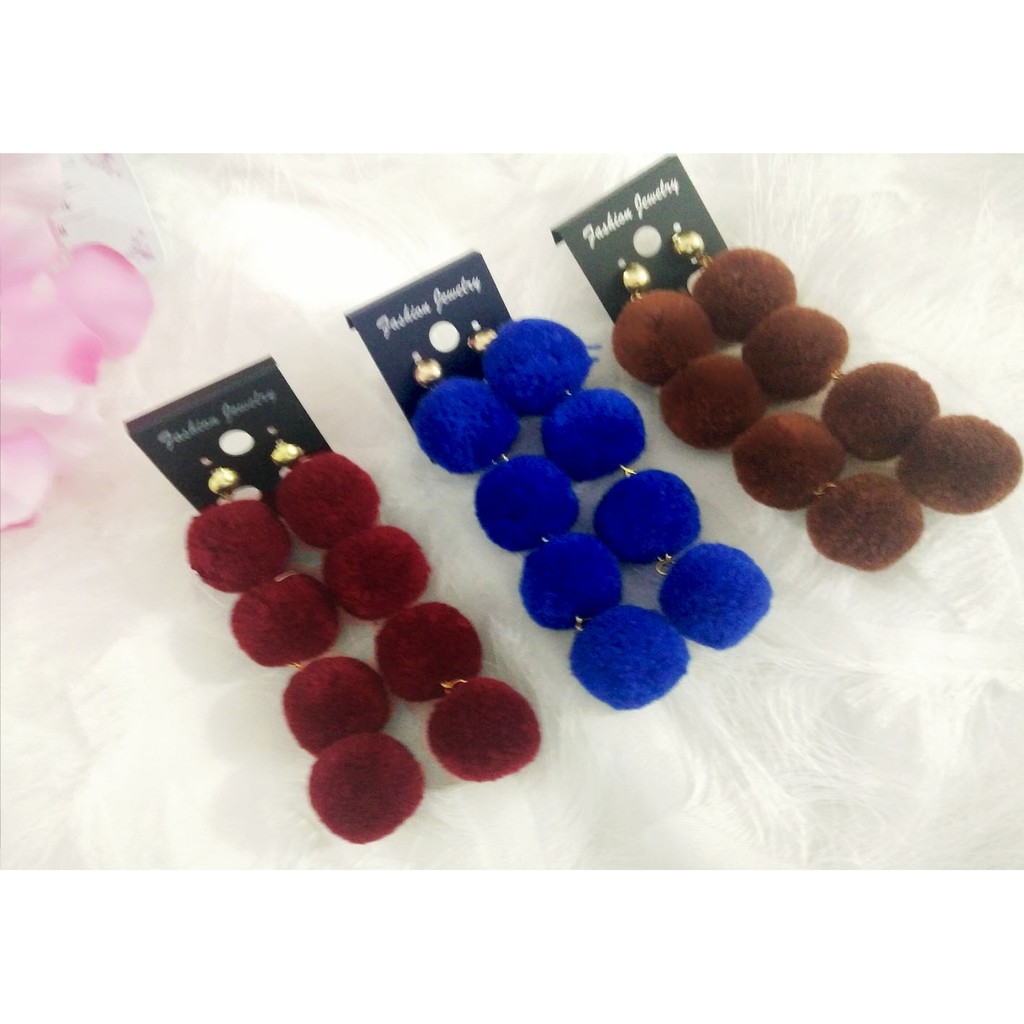 ANTING TUSUK WANITA KEKINIAN MODEL POMPOM BERTINGKAT # 203