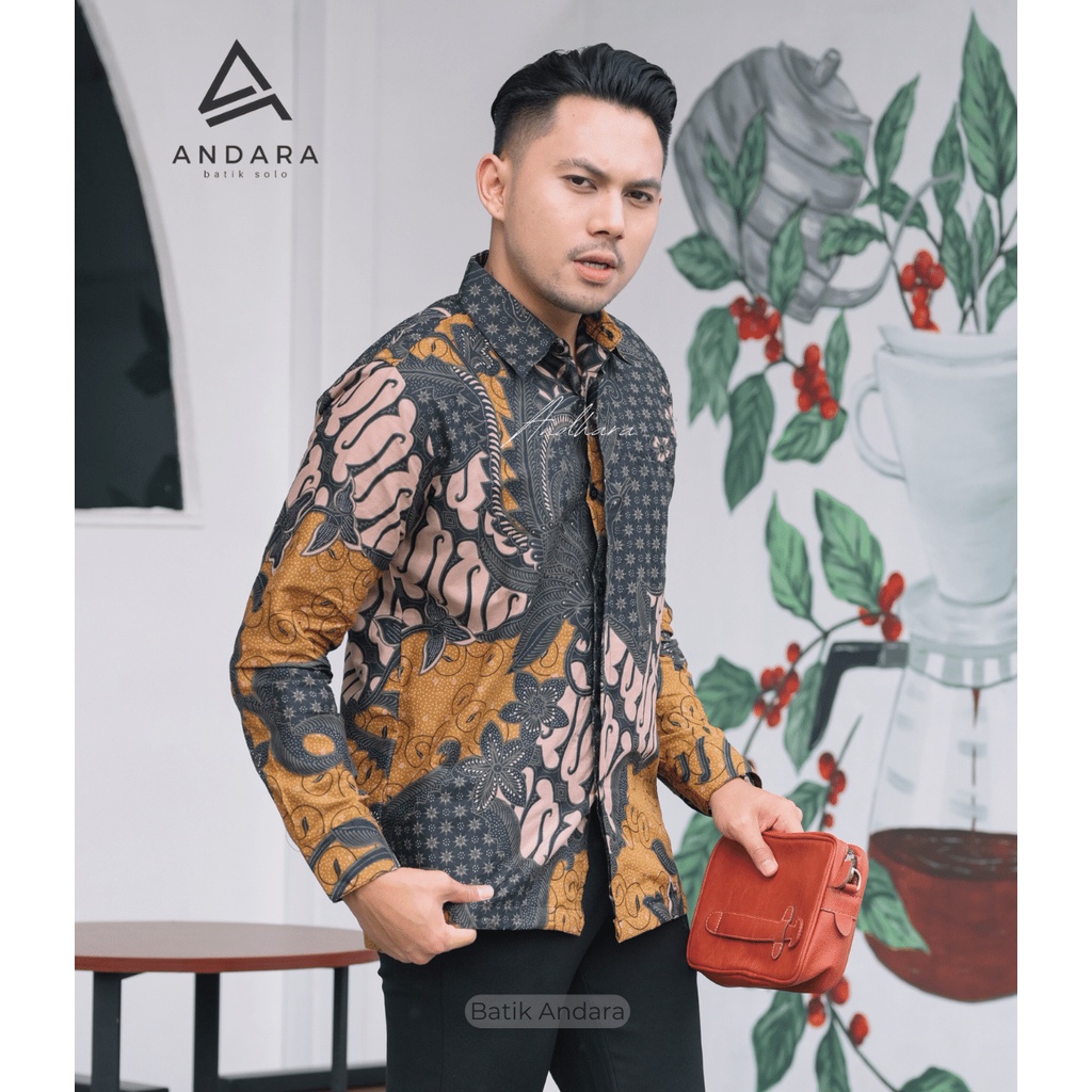 RAMAWIJAYA  Kemeja Batik Solo Pria Lengan Panjang Modern Premium Full Furing Terlaris Katun Solo sragenan