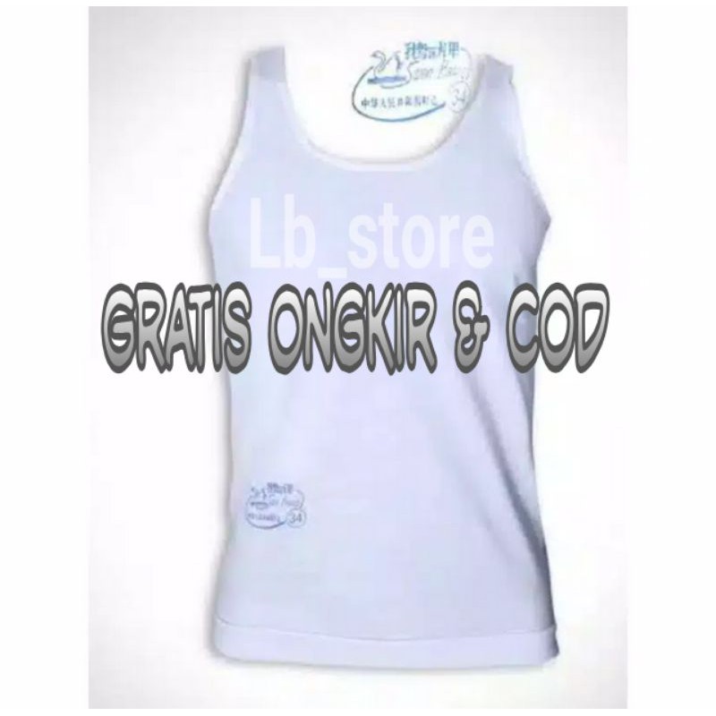 Kaos Singlet Putih Polos Pria Swan Brand  32-48