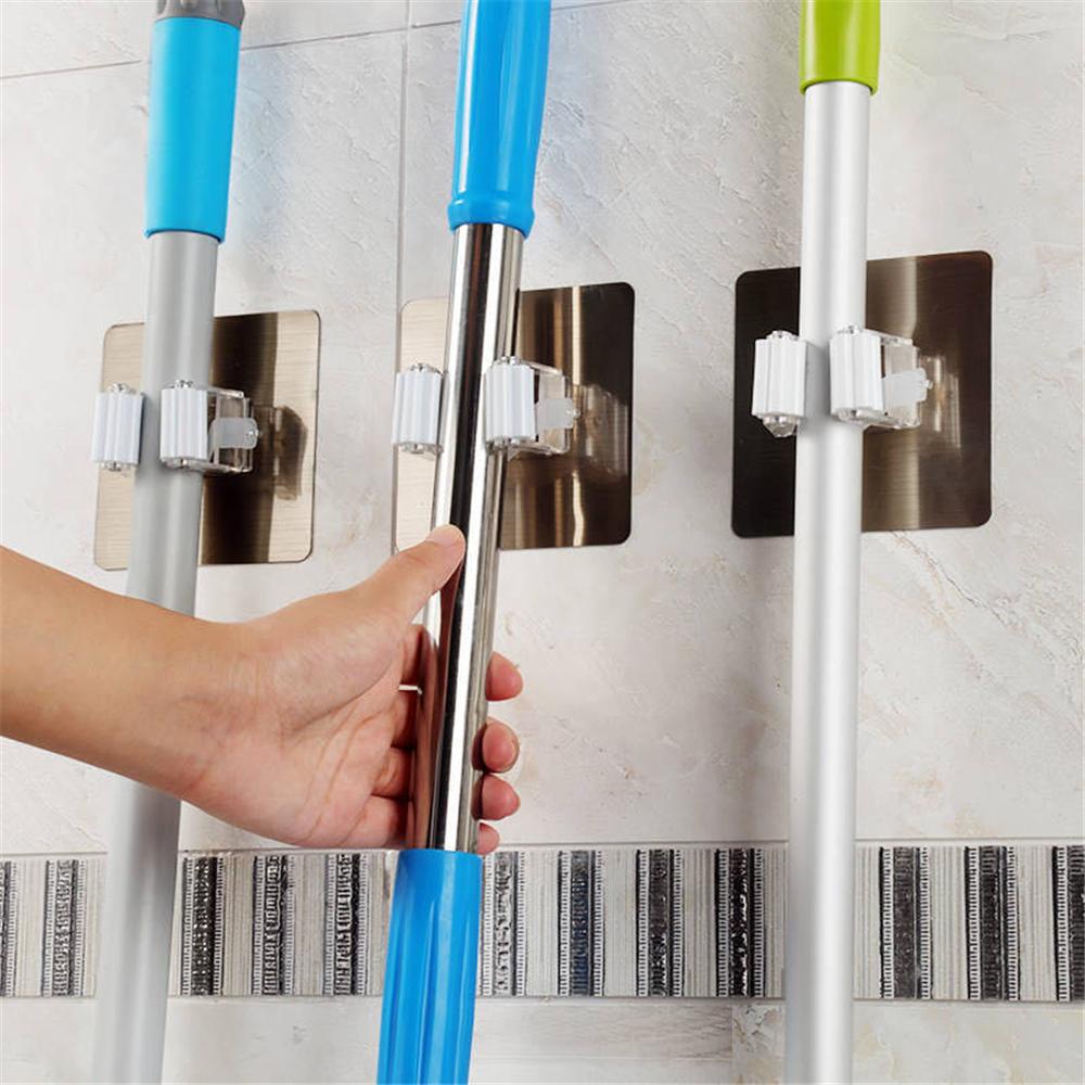 Wonder Mop Holder Rumah Tangga Home &amp; Living Kamar Mandi Organizer Perlengkapan Dapur Rak Penyimpanan Yang Dipasang Di Dinding