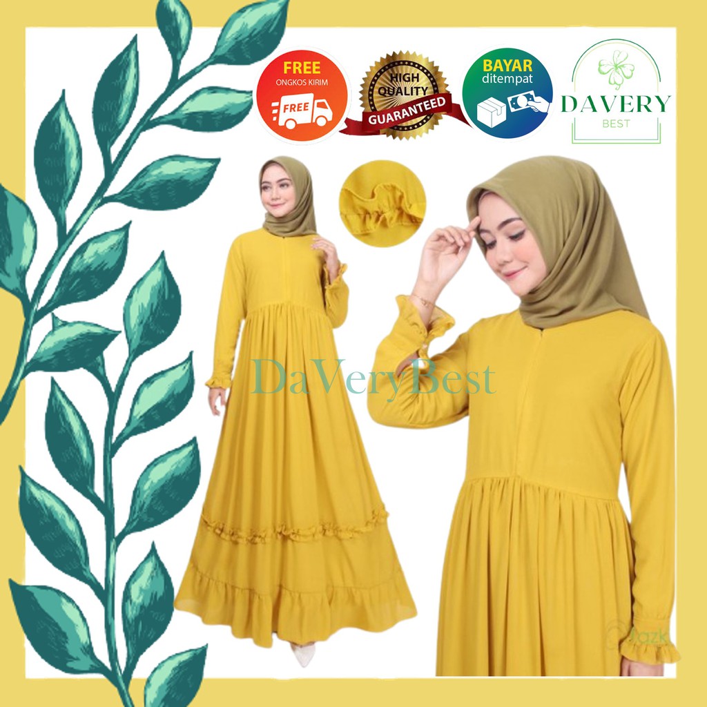 Baju Gamis Syari Brukat Remaja Dress Kondangan Wanita Fashion Muslim Jumbo Terbaru 2021