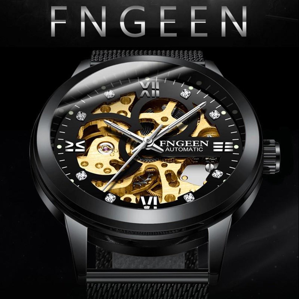 original Jam Tangan Pria FNGEEN Sport Mechanical Watch Luxury Watch Mens Watches Men Automatic