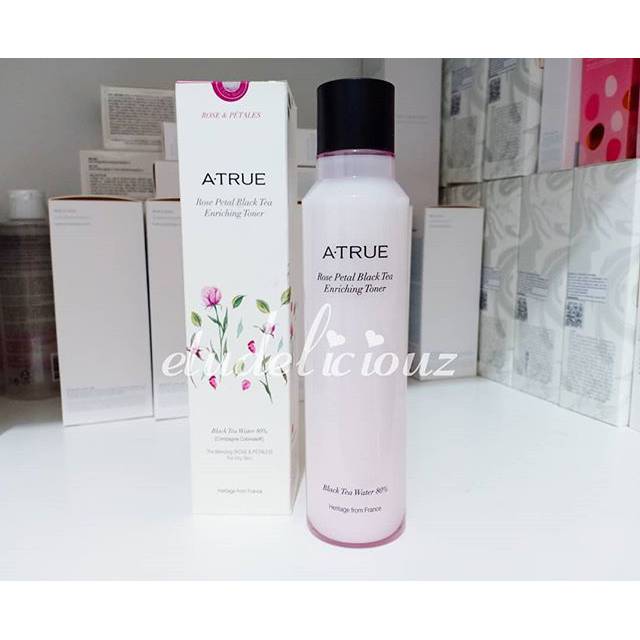 A-TRUE atrue Rose Petal Black Tea Enriching Toner Moisturizer 180ml / violet atrue toner