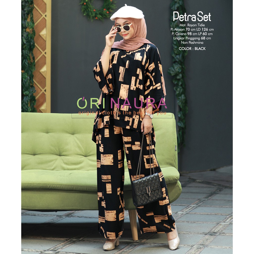 Petra Set Jumbo - One Set Jumbo Waka Waka  Setelan Wanita Rayon Premium Set Celana Panjang Tie Dye Kekinian LD 130 cm