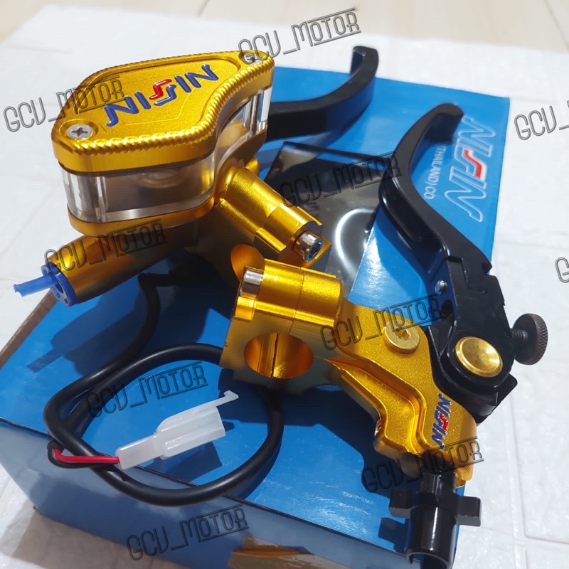 MASTER REM NISSIN TABUNG OVAL KACA CNC MIO BEAT AEROX LEXI NINJA VIXION SATRIA FU RX KING VIXION DLL-TABUNG OVAL GOLD