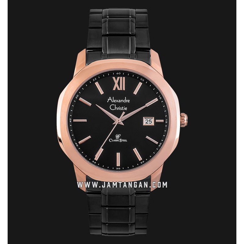 Alexandre Christie AC 8619 MD BBRBA Classic Steel Men Black Dial Black Stainless Steel Strap