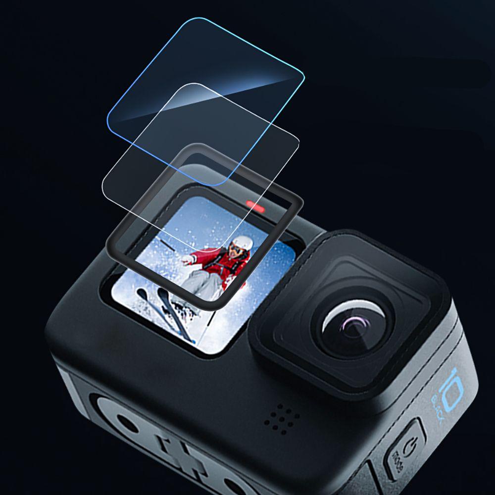 POPULAR Populer 1/2set Film Pelindung Layar Kamera Aksesori Kualitas Tinggi Untuk GoPro Hero10 9hitam