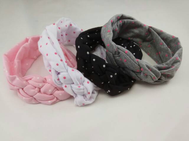 D31 Bandana anak / headband bayi / bandana simpul bahan kain polkadot