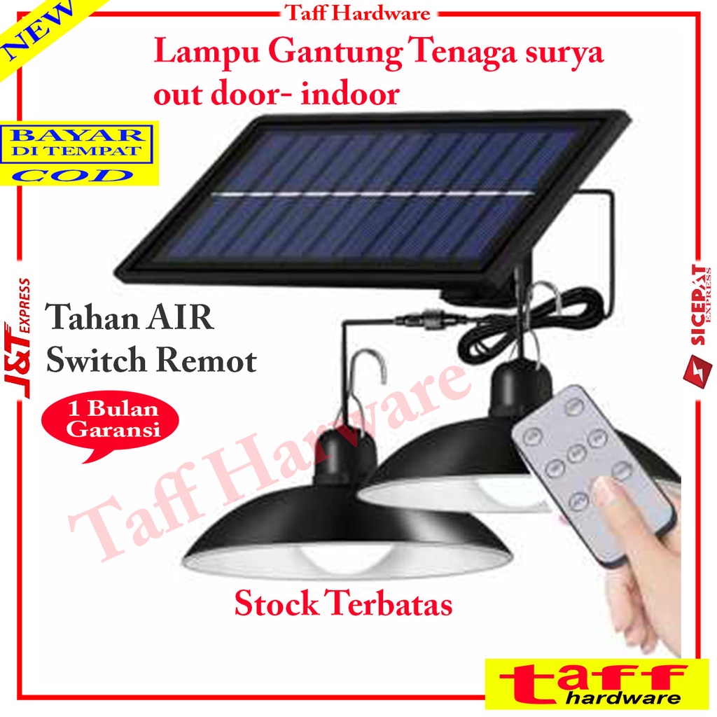 Lampu Gantung PLTS Tenaga  SURYA SOLAR CELL SOLAR PANEL SENSOR CAHAYA TAMAN RUMAH