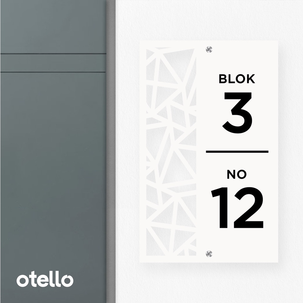 Otello Papan Alamat Custom Nomor Rumah Acrylic Custom Akrilik Label Nomer House Number Label Estetik Mewah Modern Eksklusif