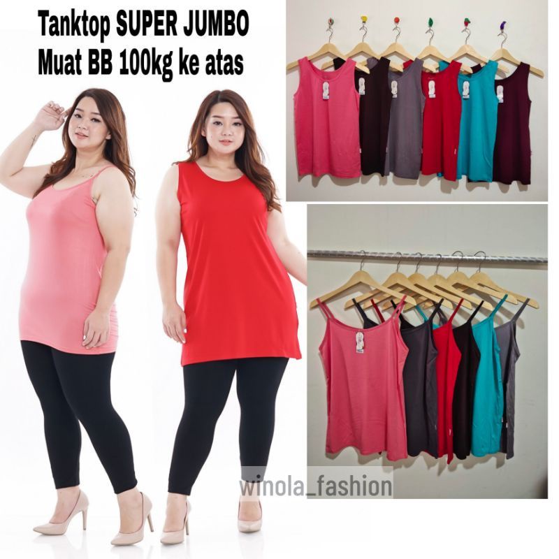 Tanktop jumbo polos bb 90an super melar / Kaos dalam wanita super Jumbo