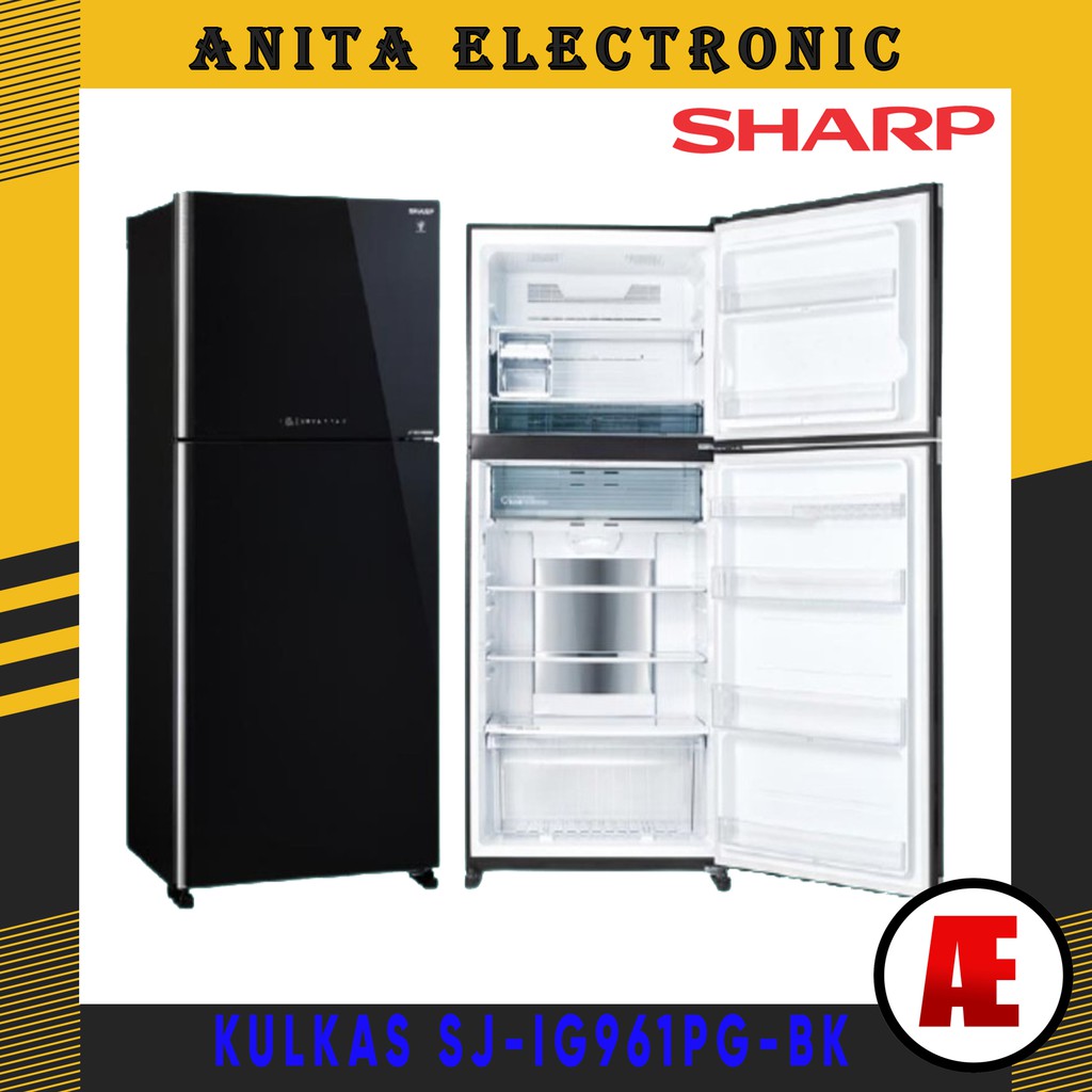SHARP KULKAS 2 PINTU KACA  SJ-IG961PG-BK (656 LITER)