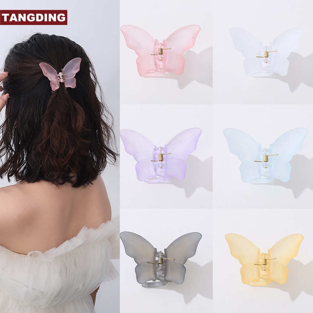 Jepit Rambut Model Butterfly Jelly 6 Warna Translucent Gaya Korea Untuk Wanita