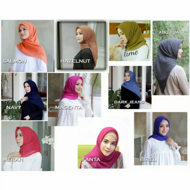 HIJAB BELLA SQUARE || jilbab segi empat || Kerudung Double Hycon-1