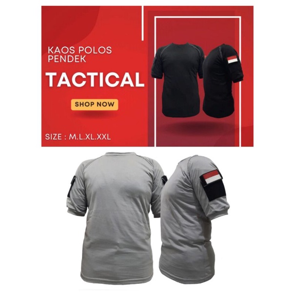 Kaos pdl polos free patch rubber polisi tni brimob tactical shirt