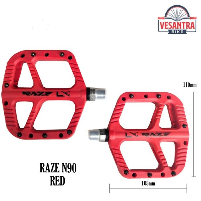 Raze N90 Nylon Fiber Pedal Sepeda Bearing Red