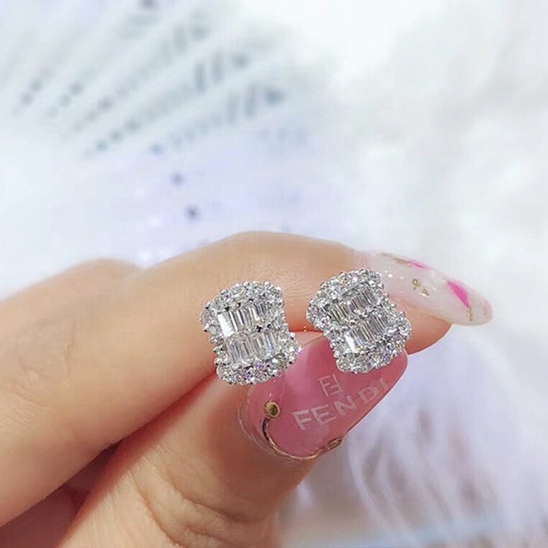 Fancyqube Anting Stud Cubic Zirconia Kristal Serbaguna Untuk Aksesoris Wanita
