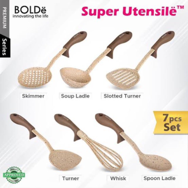 BOLDe Super Utensile Spatula 7pcs Set Beige / BOLDe Utensile 7pcs set