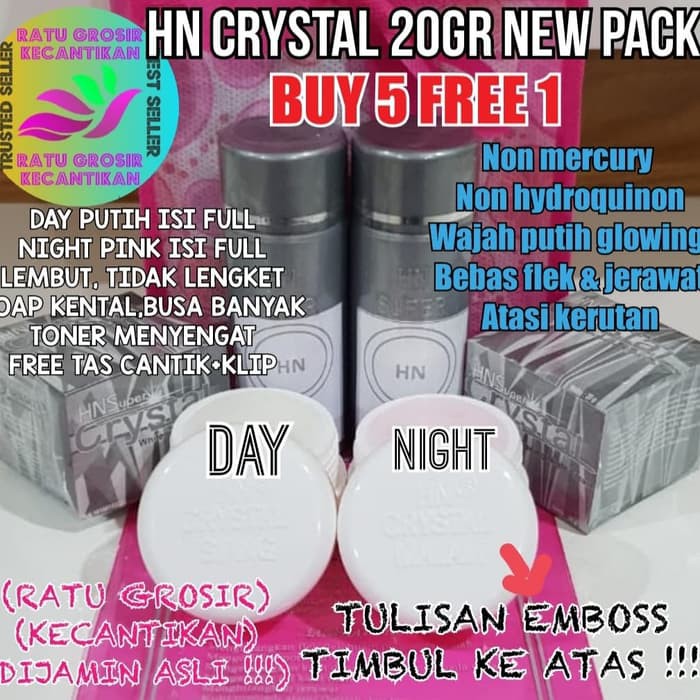CREAM HN CRYSTAL EMBOSS 25gr ASLI/HN KRISTAL 25gr EMBOSS ATAS & BAWAH -rat01