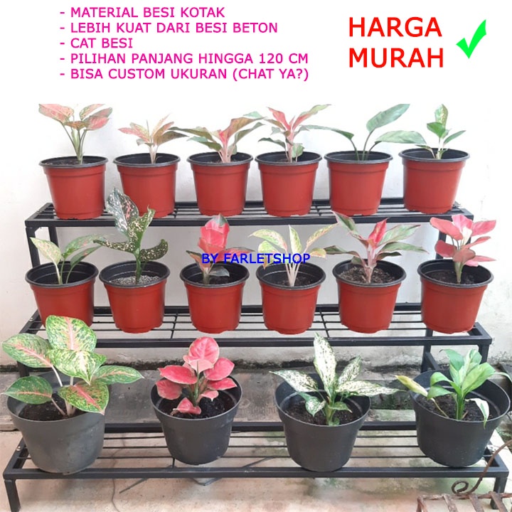 Rak Bunga Besi Susun 3 / Rak Tanaman / Rak Pot Kembang