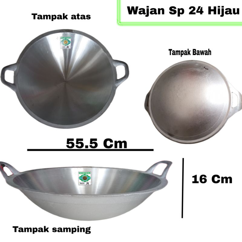 Wajan Aluminium Tebal Sp 24 Hijau