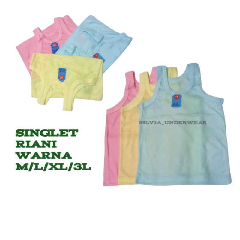 SINGLET WARNA RIANI,SINGLET ANAK DAN DEWASA,KAOS DALAM