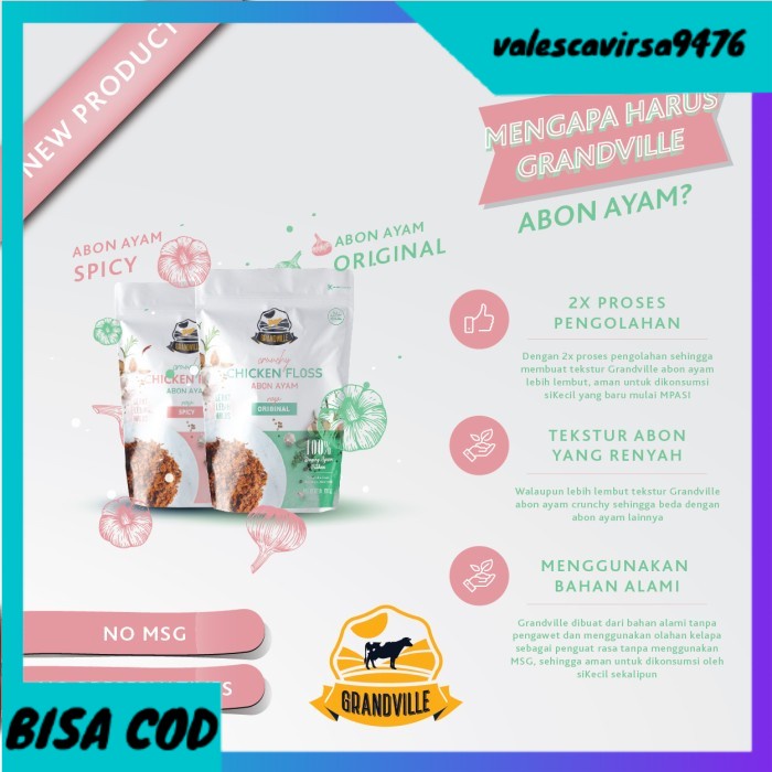 

⭐BISA COD⭐ [PREMIUM] Grandville Abon Ayam Crunchy Triple Pack Spicy
